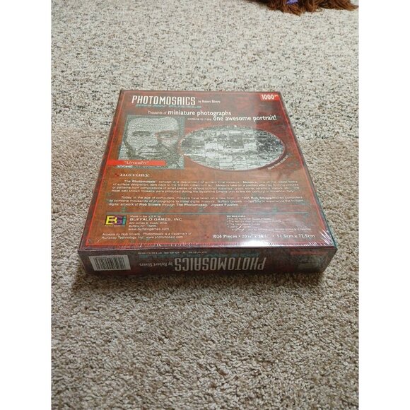 Photomosaics Abe Lincoln Jigsaw Puzzle 1000 Pcs Rob Silver- Civil War MIB Sealed - Picture 4 of 5